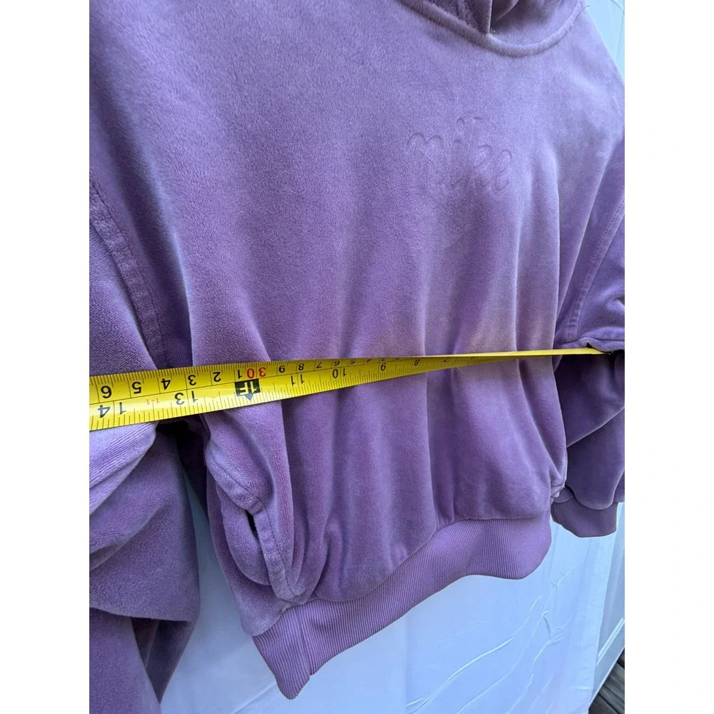 Nike Womens Velour Cropped Hoodie Mauve Purple Embroidered Logo Small